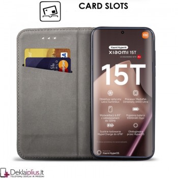 Telone atverčiamas dėklas - žalias (Xiaomi 15T) Telone atverčiamas dėklas - žalias (Xiaomi 15T)